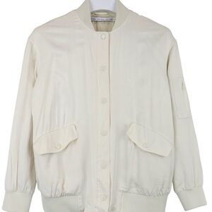 Other Stories light bomber jacket cream Women's size 10